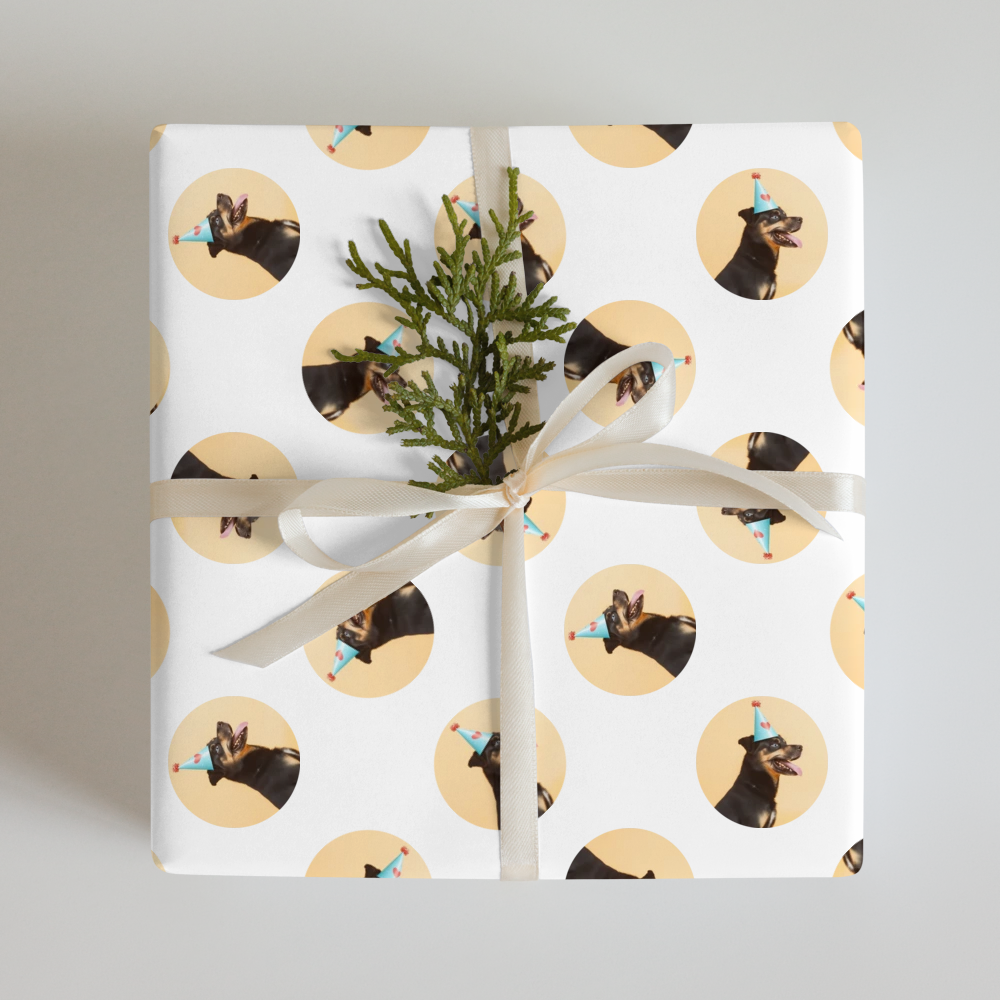 PugMug Custom Blue Wrapping Paper