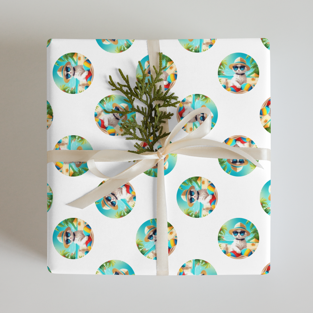PugMug Custom White Companion Cat Wrapping Paper
