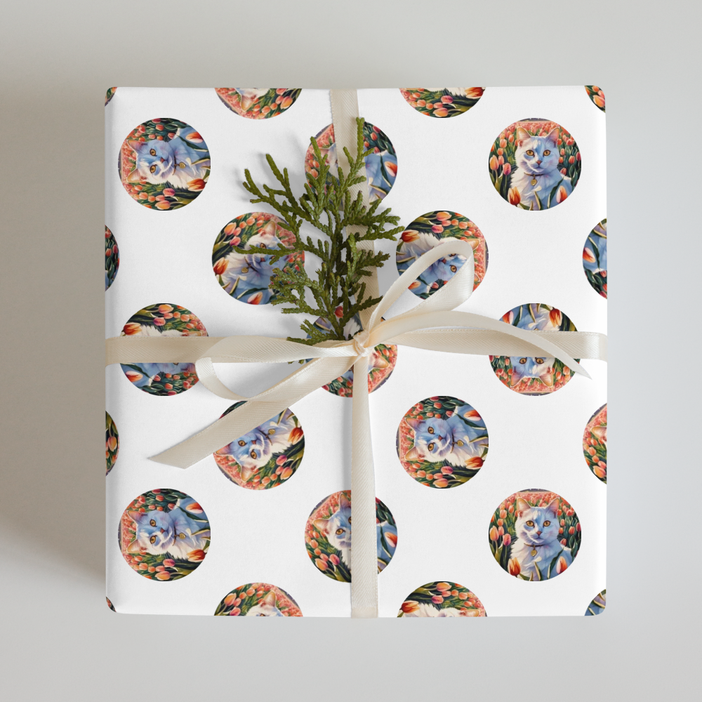 PugMug Custom White Companion Cat Wrapping Paper