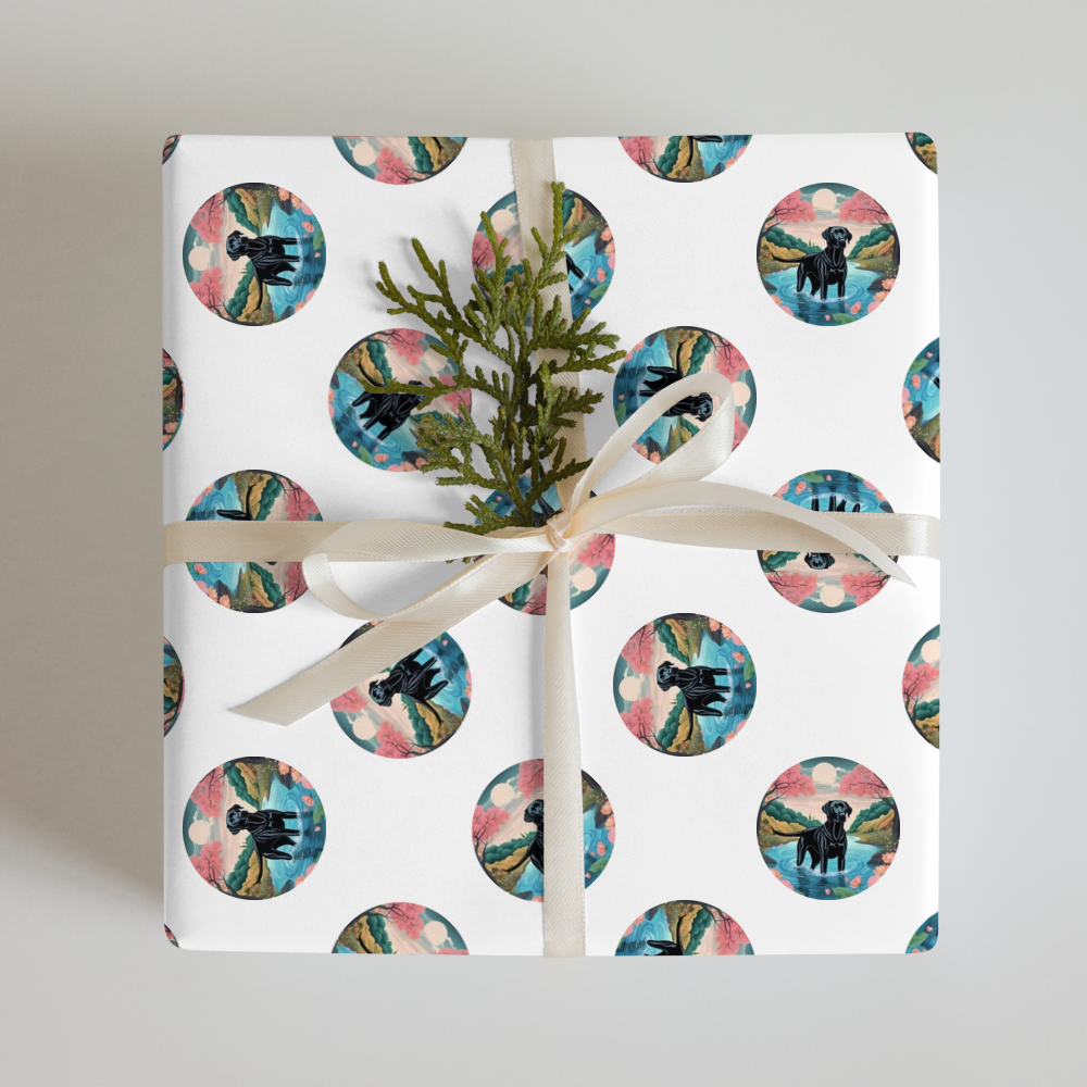 PugMug Custom Black Labrador Retriever Wrapping Paper