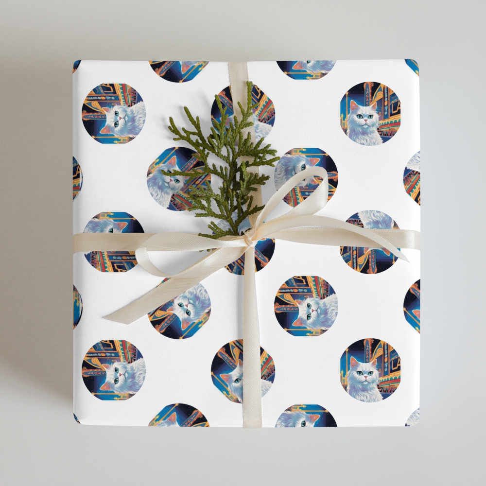 PugMug Custom White Persian Cat Wrapping Paper