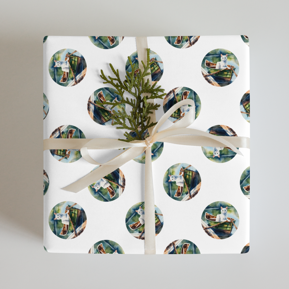 PugMug Custom White Companion Cat Wrapping Paper