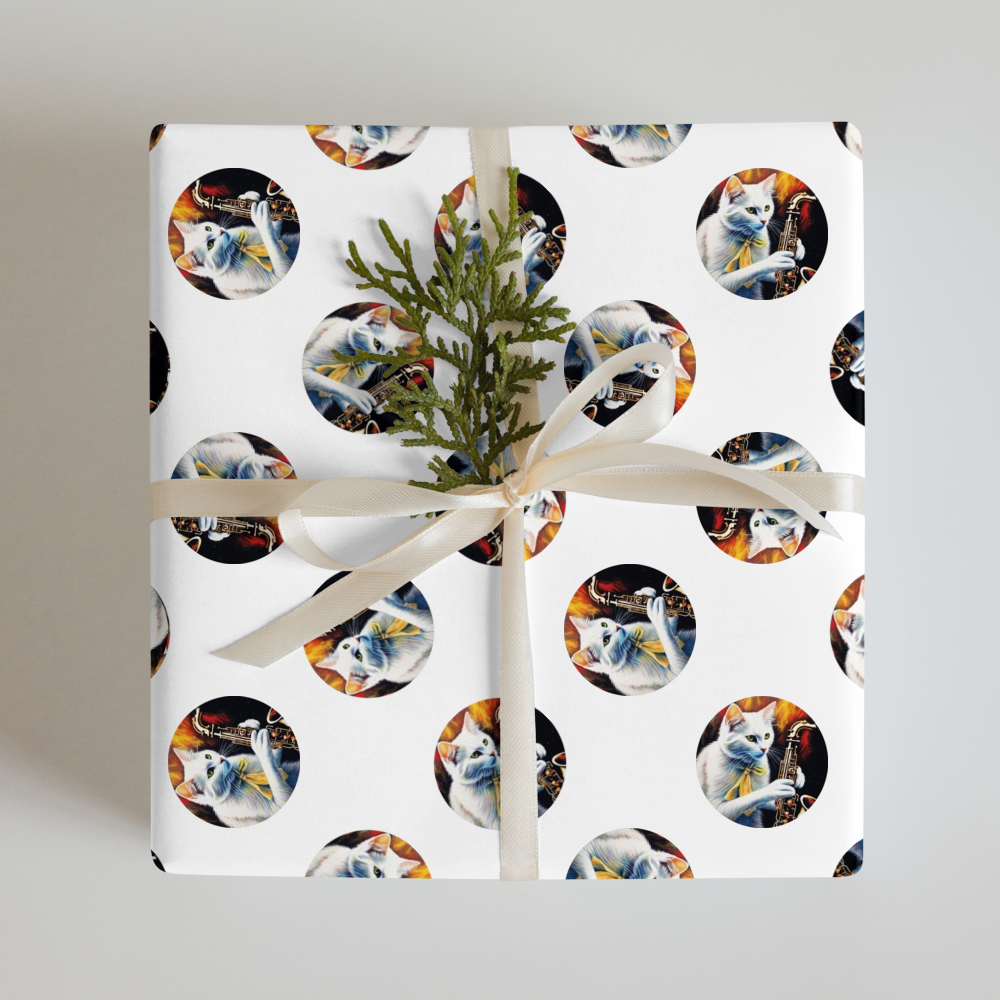 PugMug Custom White Companion Cat Wrapping Paper