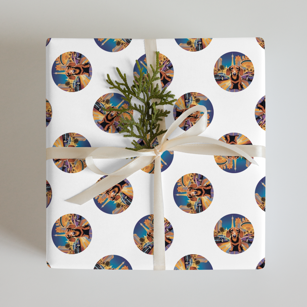 PugMug Custom Tan Dachshund Wrapping Paper