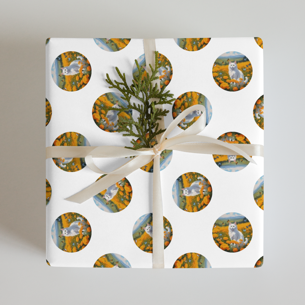 PugMug Custom White Companion Cat Wrapping Paper
