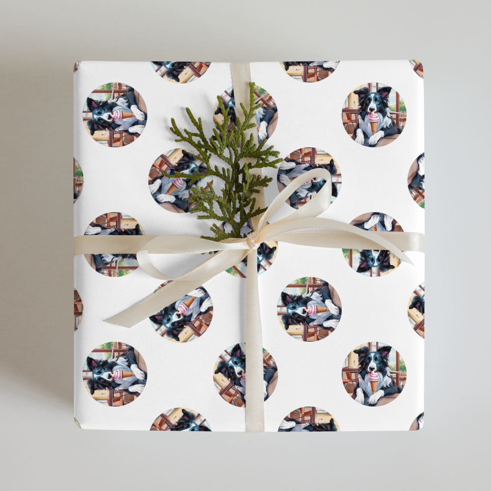 PugMug Custom Border Collie Wrapping Paper