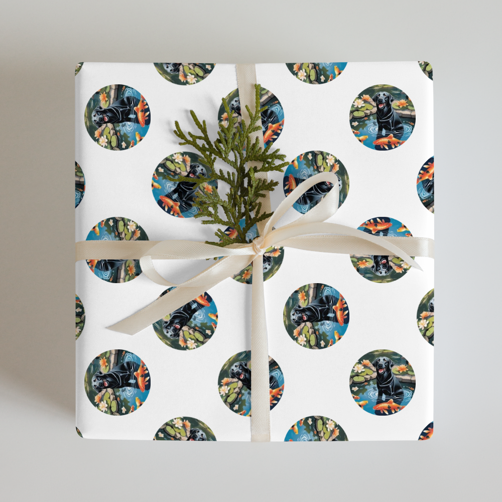 PugMug Custom Black Labrador Retriever Wrapping Paper