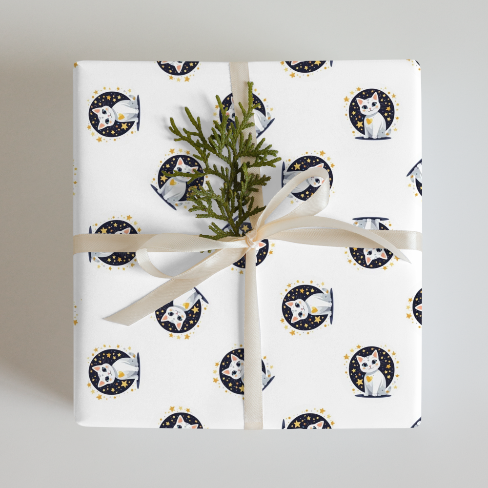 PugMug Custom White Companion Cat Wrapping Paper