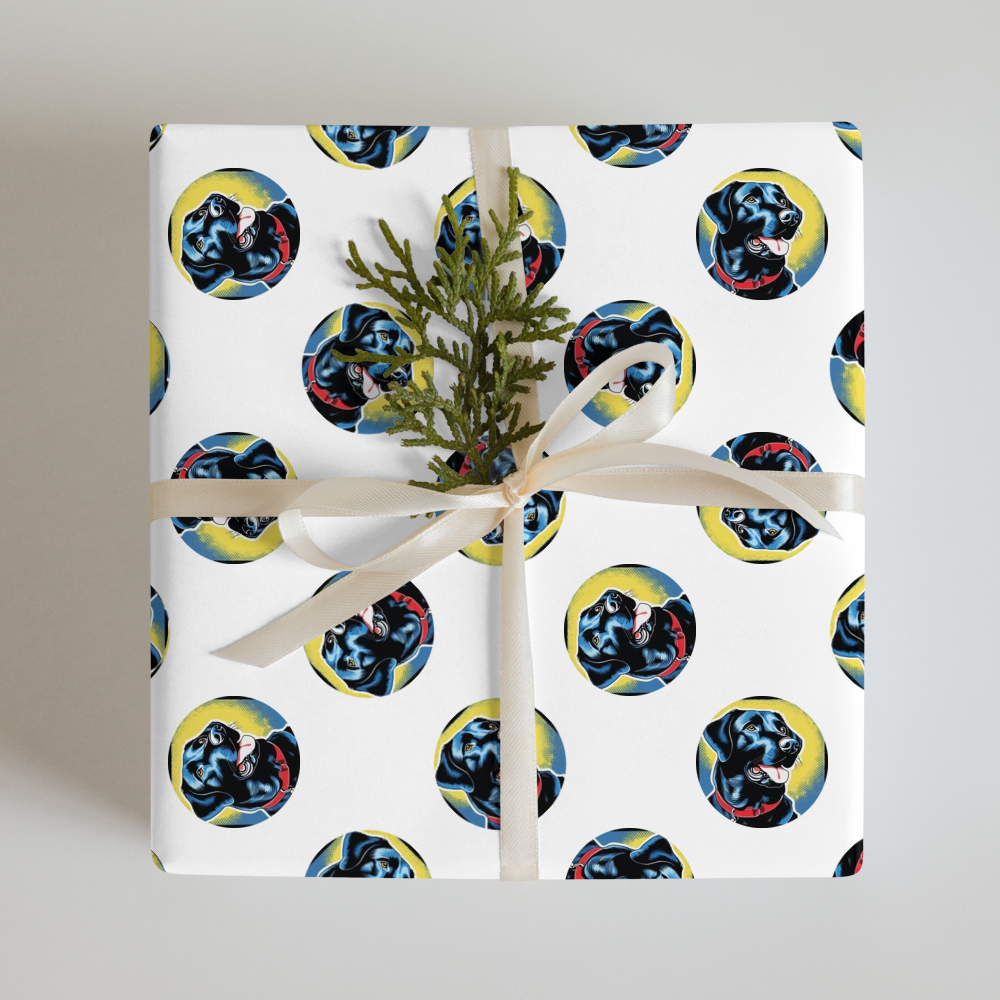 PugMug Custom Black Labrador Retriever Wrapping Paper