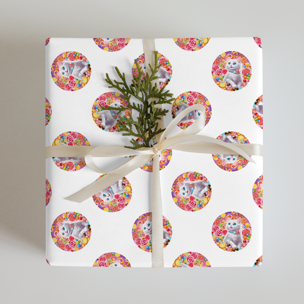 PugMug Custom White Companion Cat Wrapping Paper