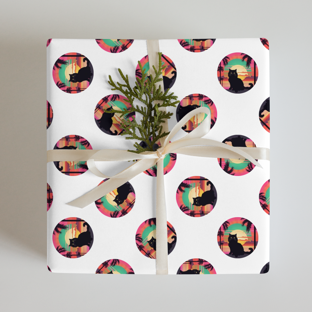 PugMug Custom Black Persian Cat Wrapping Paper