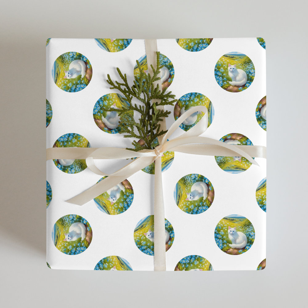 PugMug Custom White Companion Cat Wrapping Paper