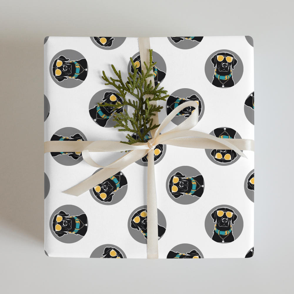 PugMug Custom Black Labrador Retriever Wrapping Paper