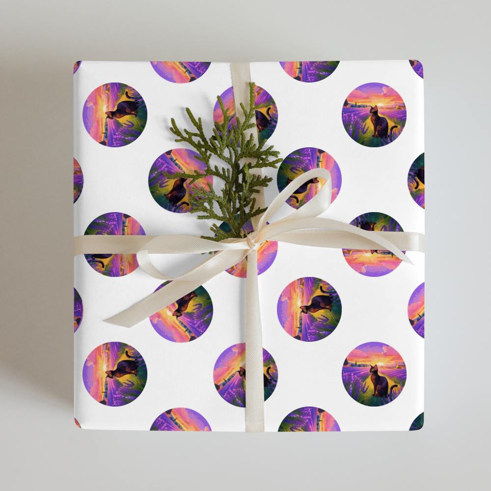 PugMug Custom Black Abyssinian Cat Wrapping Paper
