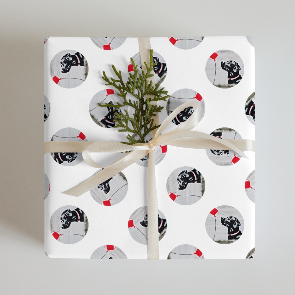 PugMug Custom Black Labrador Retriever Wrapping Paper