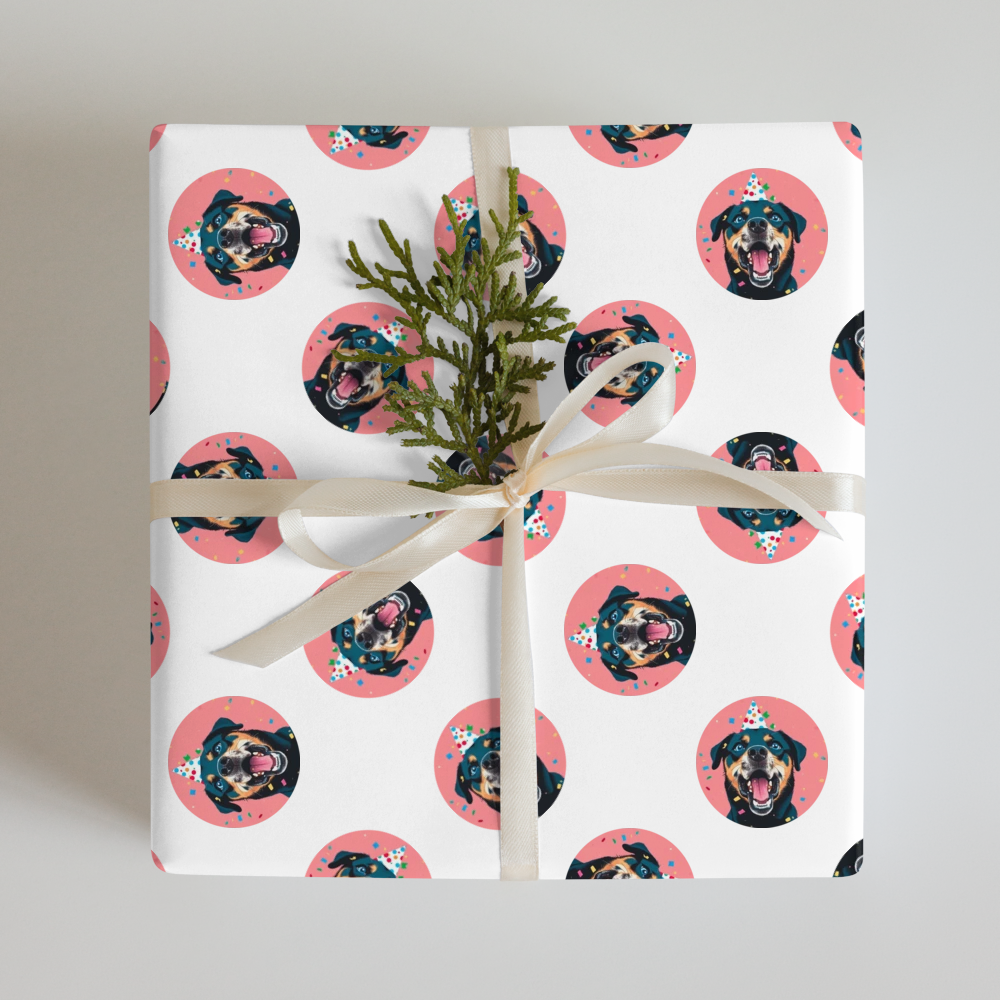 PugMug Custom Blue Wrapping Paper