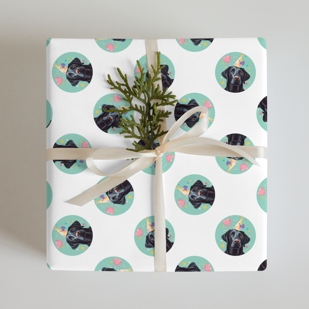 PugMug Custom Black Labrador Retriever Wrapping Paper