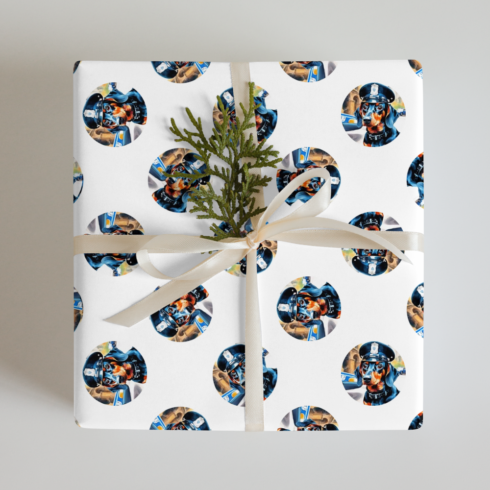 PugMug Custom Black Dachshund Wrapping Paper
