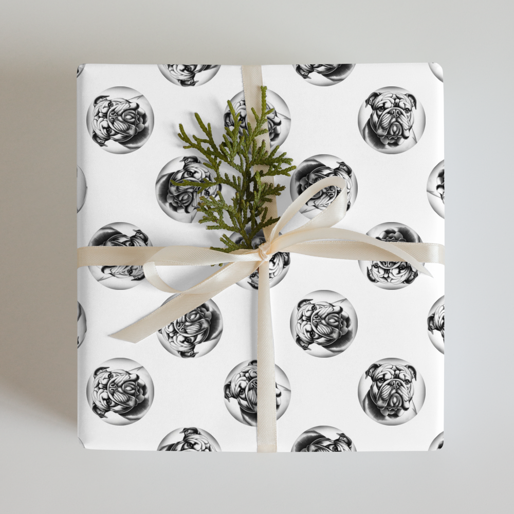 PugMug Custom Bulldog Wrapping Paper