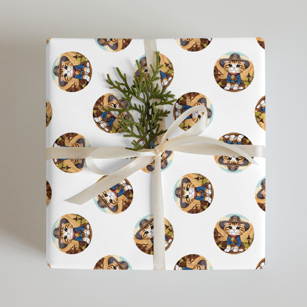 PugMug Custom Tabby Scottish Fold Cat Wrapping Paper