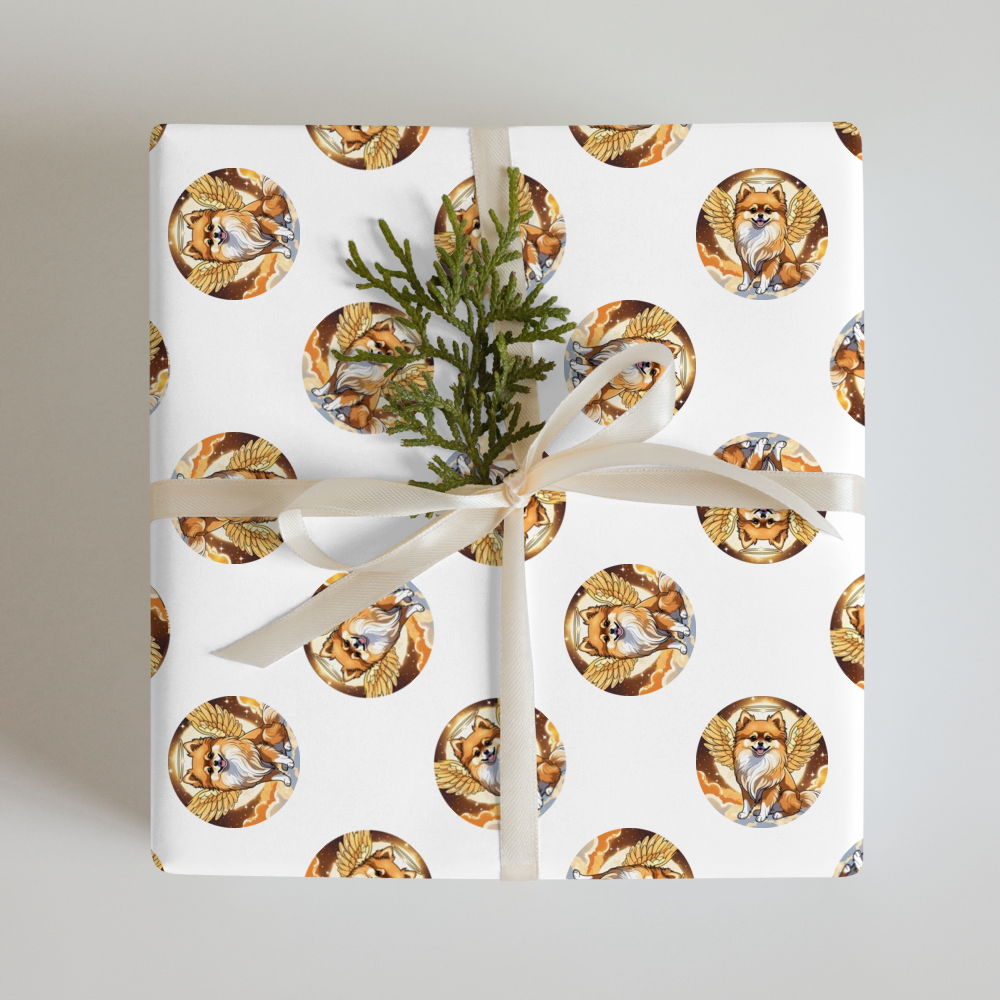 PugMug Custom Tan Pomeranian Wrapping Paper