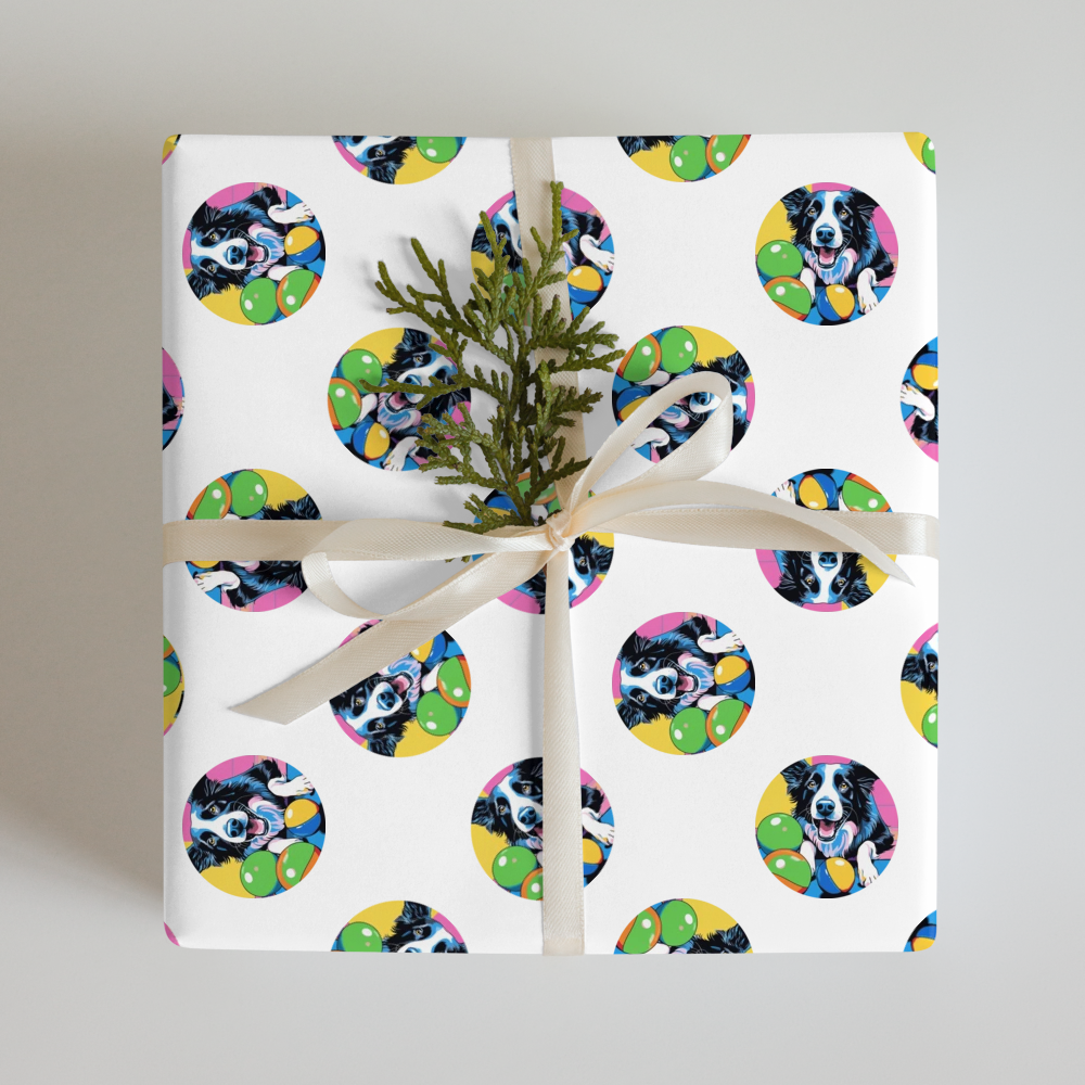 PugMug Custom Border Collie Wrapping Paper