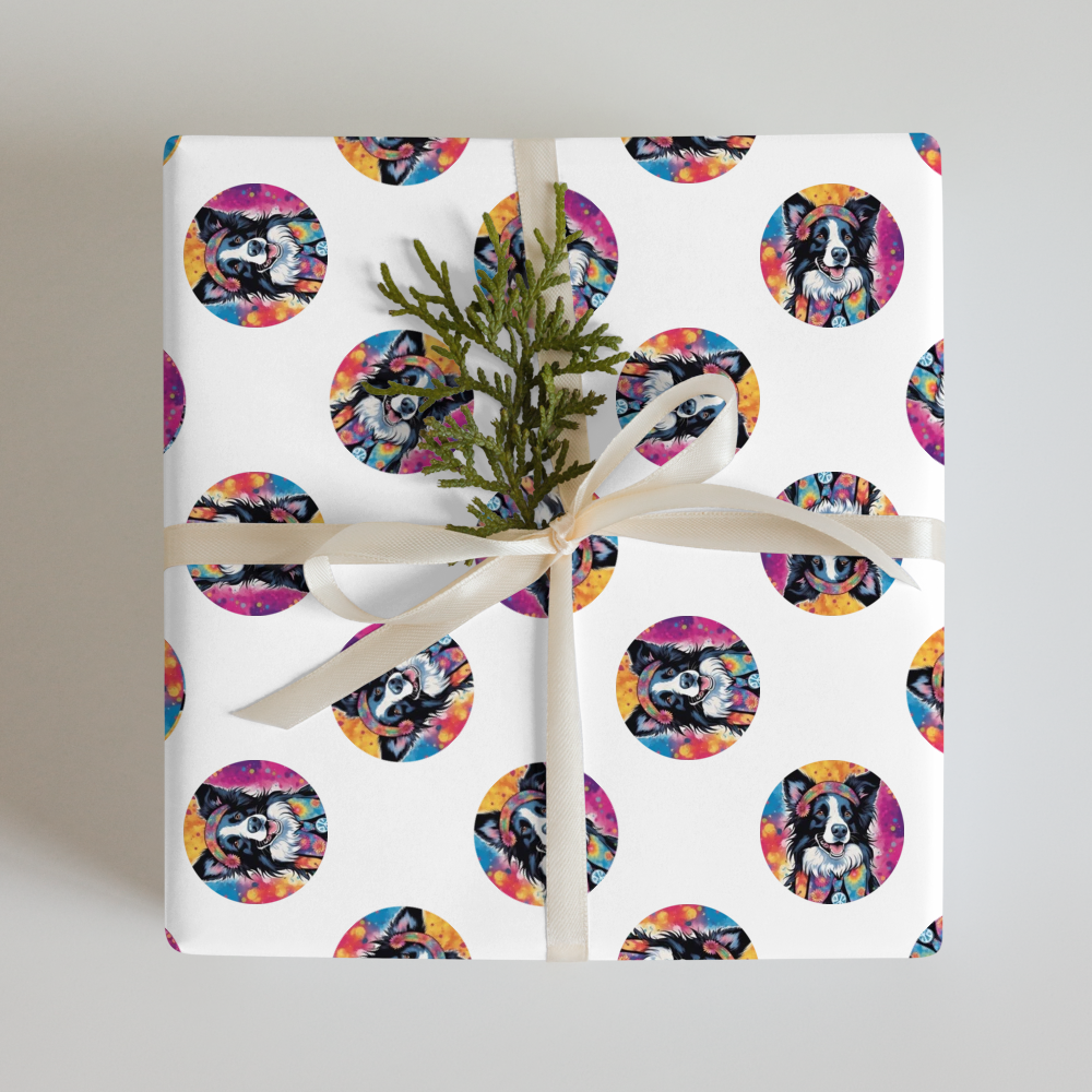 PugMug Custom Border Collie Wrapping Paper