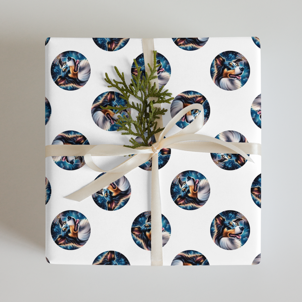 PugMug Custom Border Collie Wrapping Paper