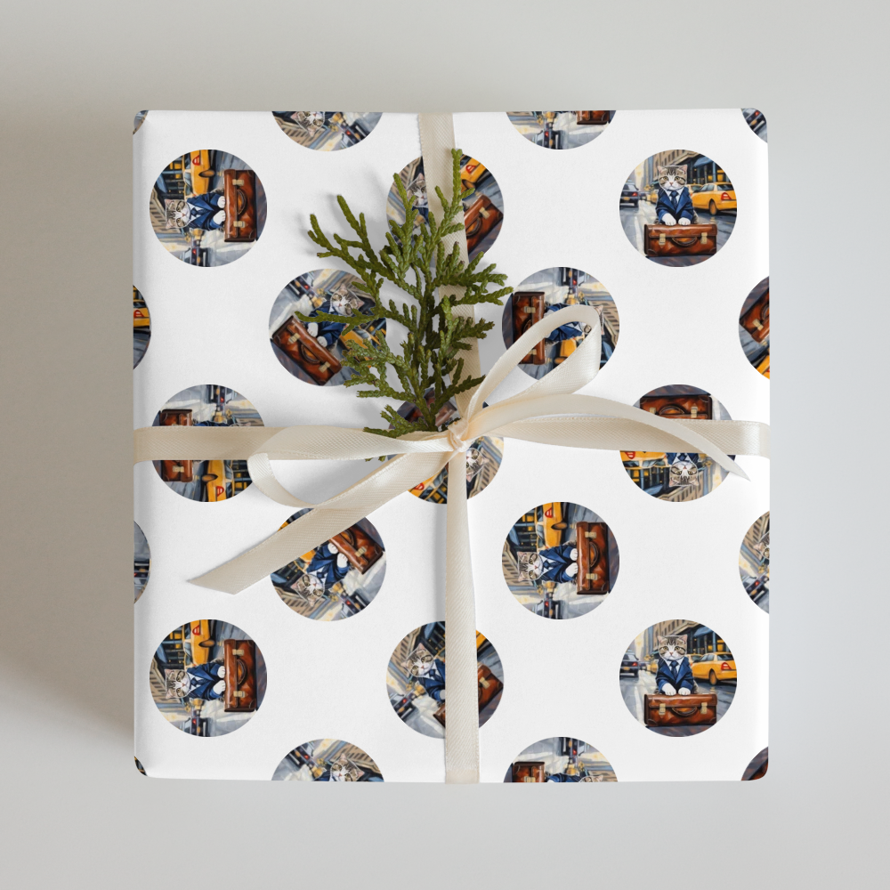 PugMug Custom Tabby Scottish Fold Cat Wrapping Paper