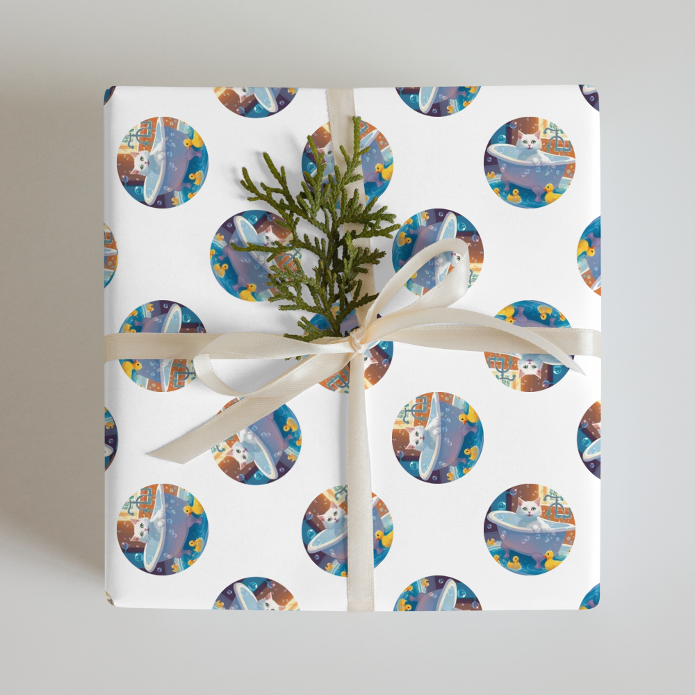 PugMug Custom White Companion Cat Wrapping Paper