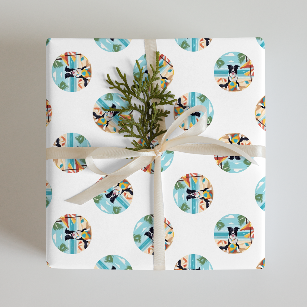 PugMug Custom Border Collie Wrapping Paper