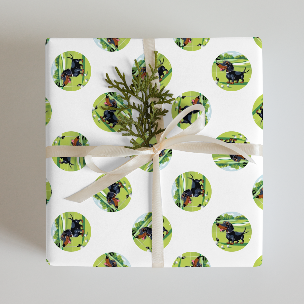 PugMug Custom Black Dachshund Wrapping Paper