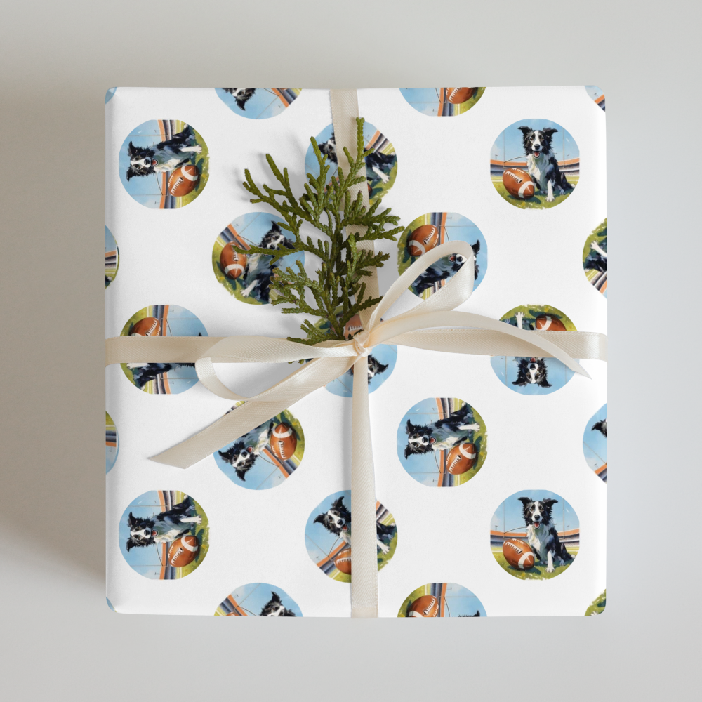 PugMug Custom Border Collie Wrapping Paper
