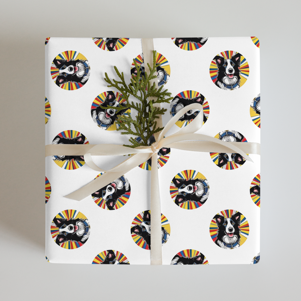 PugMug Custom Border Collie Wrapping Paper