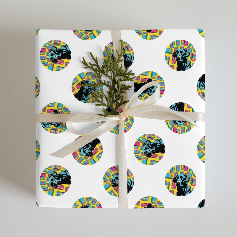 PugMug Custom Black Labrador Retriever Wrapping Paper