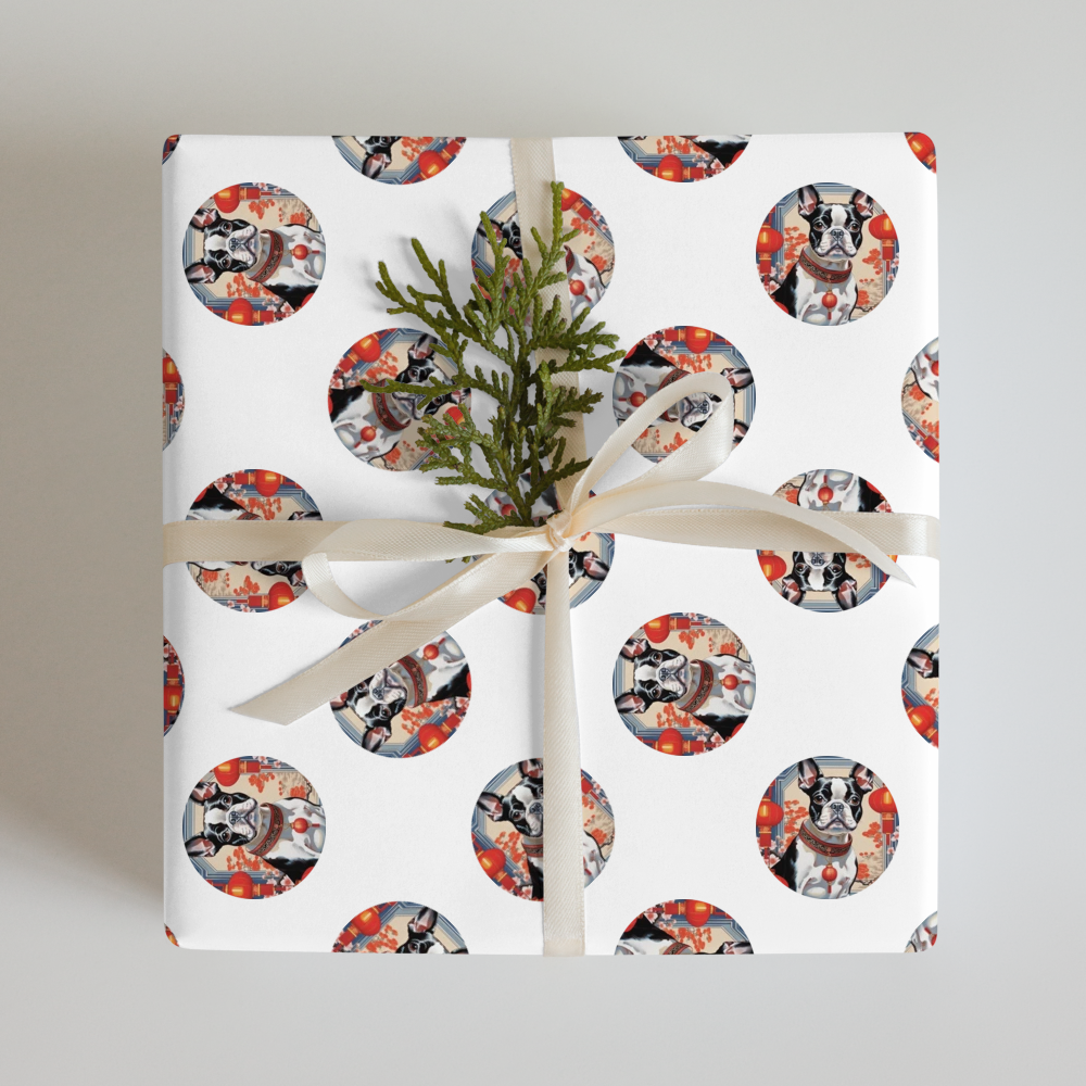 PugMug Custom Boston Terrier Wrapping Paper