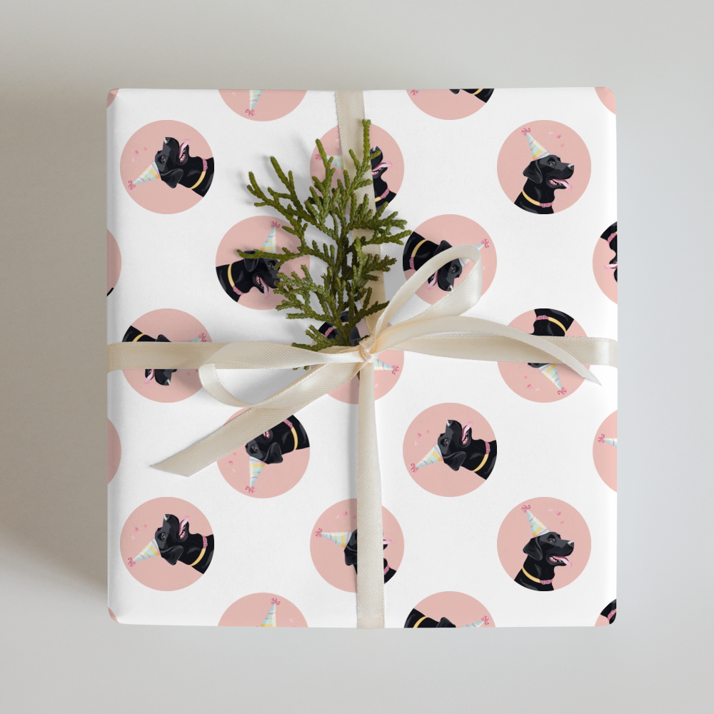 PugMug Custom Black Labrador Retriever Wrapping Paper