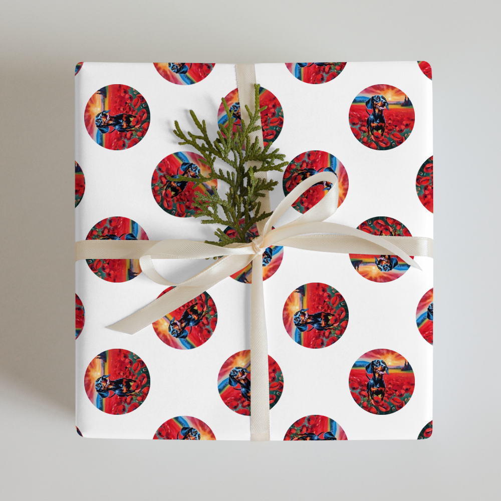PugMug Custom Black Dachshund Wrapping Paper