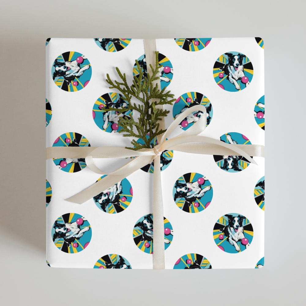 PugMug Custom Border Collie Wrapping Paper