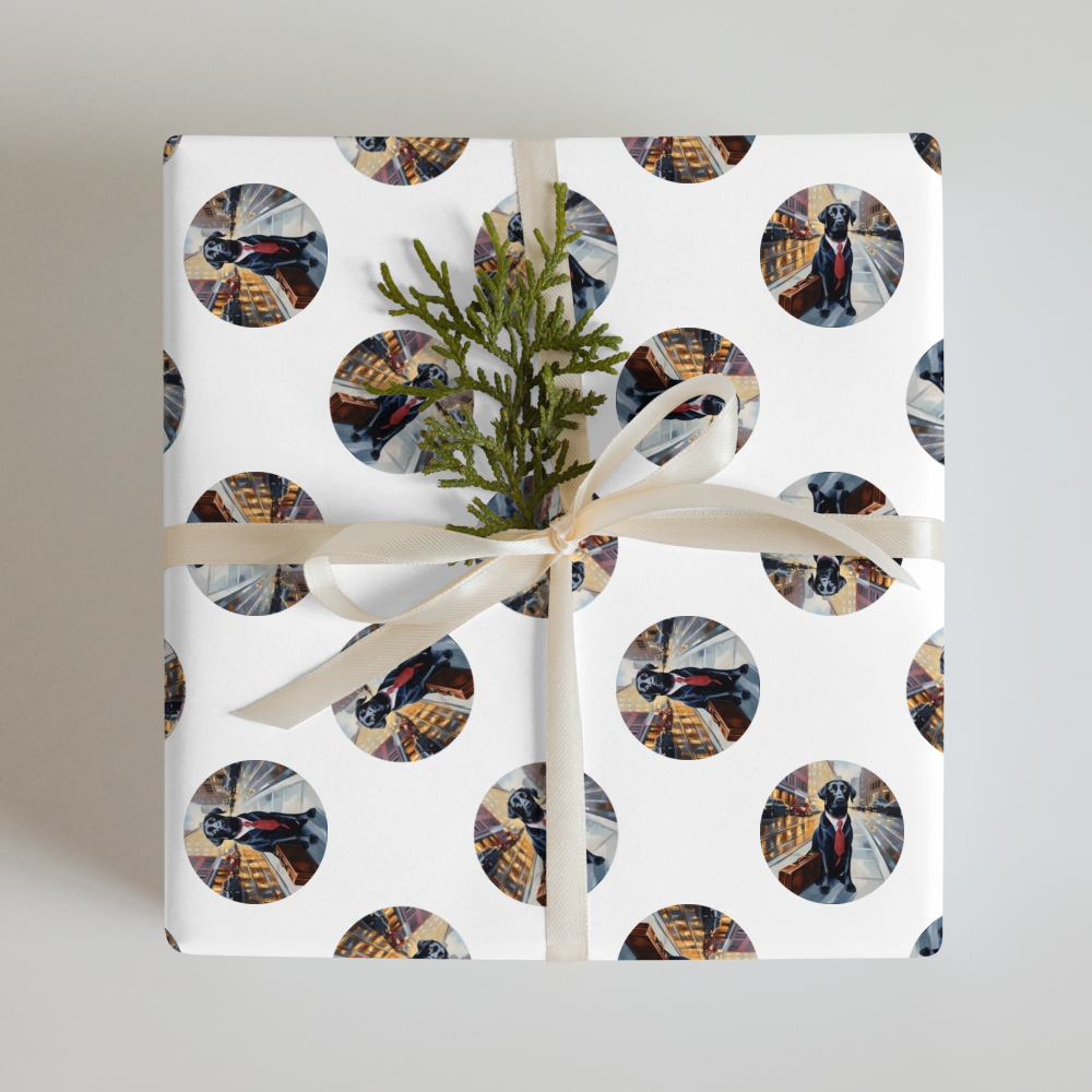 PugMug Custom Black Labrador Retriever Wrapping Paper