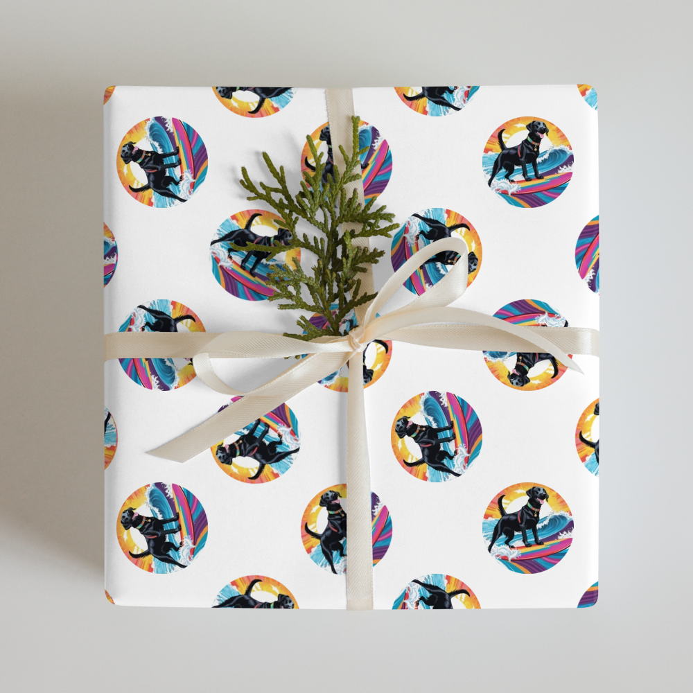 PugMug Custom Black Labrador Retriever Wrapping Paper