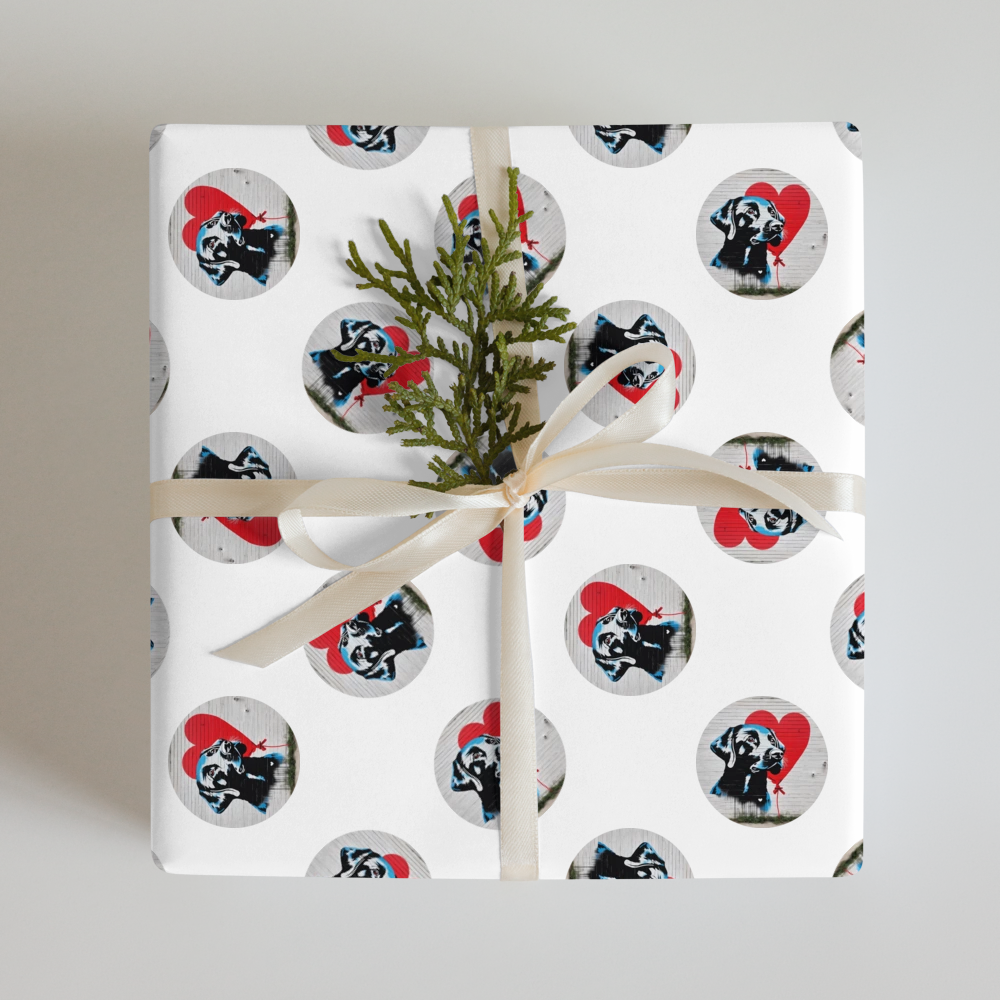 PugMug Custom Black Labrador Retriever Wrapping Paper