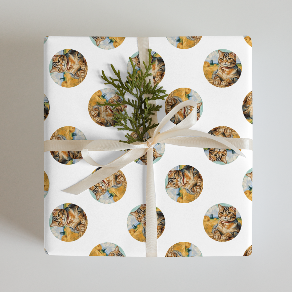 PugMug Custom Tabby Scottish Fold Cat Wrapping Paper