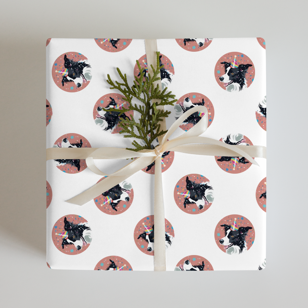 PugMug Custom Border Collie Wrapping Paper