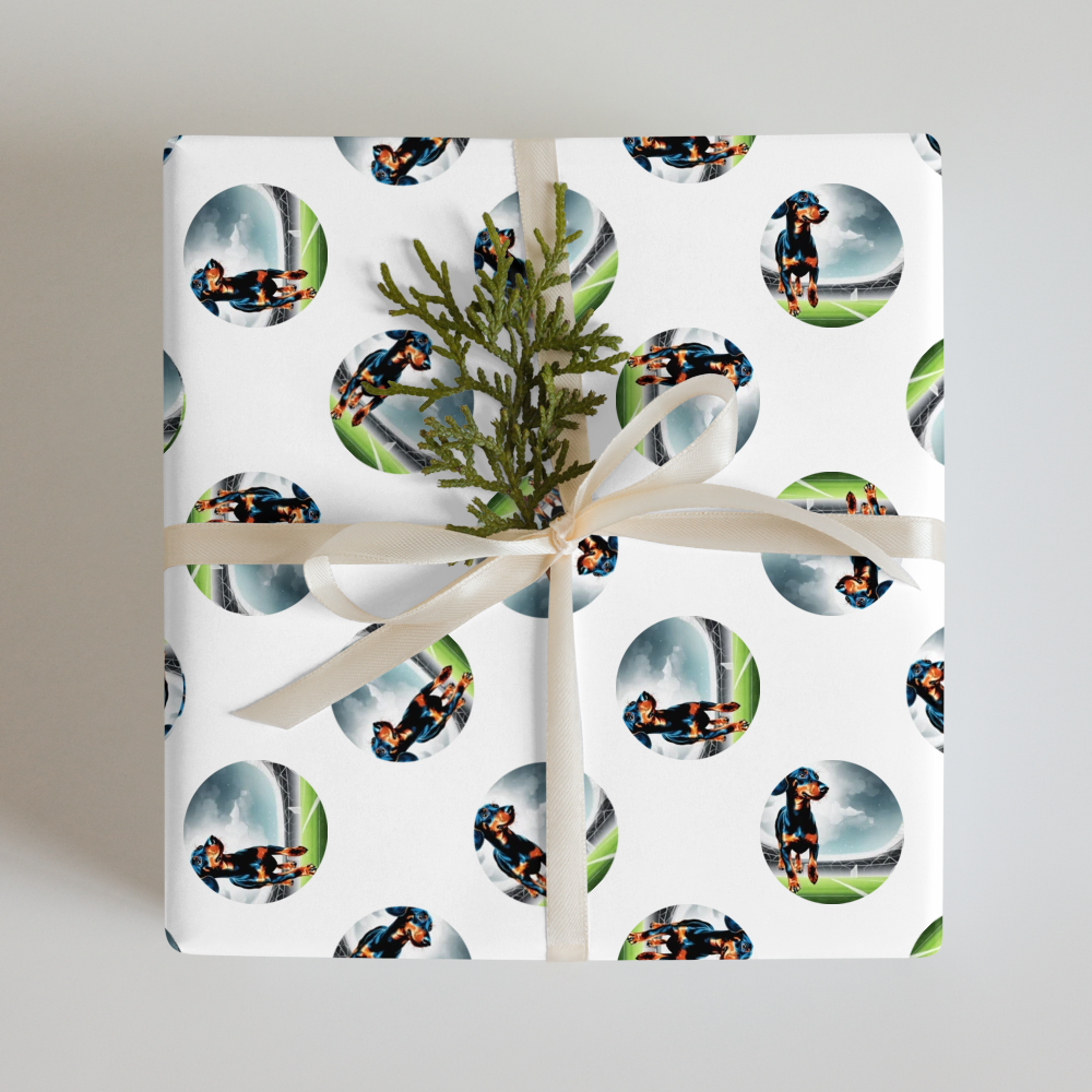 PugMug Custom Black Dachshund Wrapping Paper