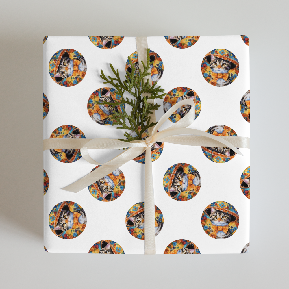 PugMug Custom Tabby Scottish Fold Cat Wrapping Paper