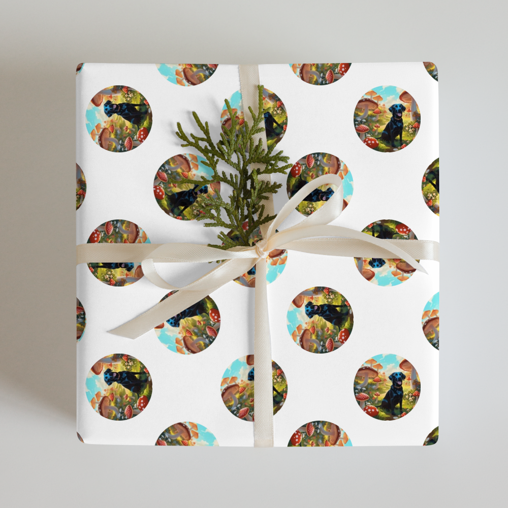 PugMug Custom Black Labrador Retriever Wrapping Paper