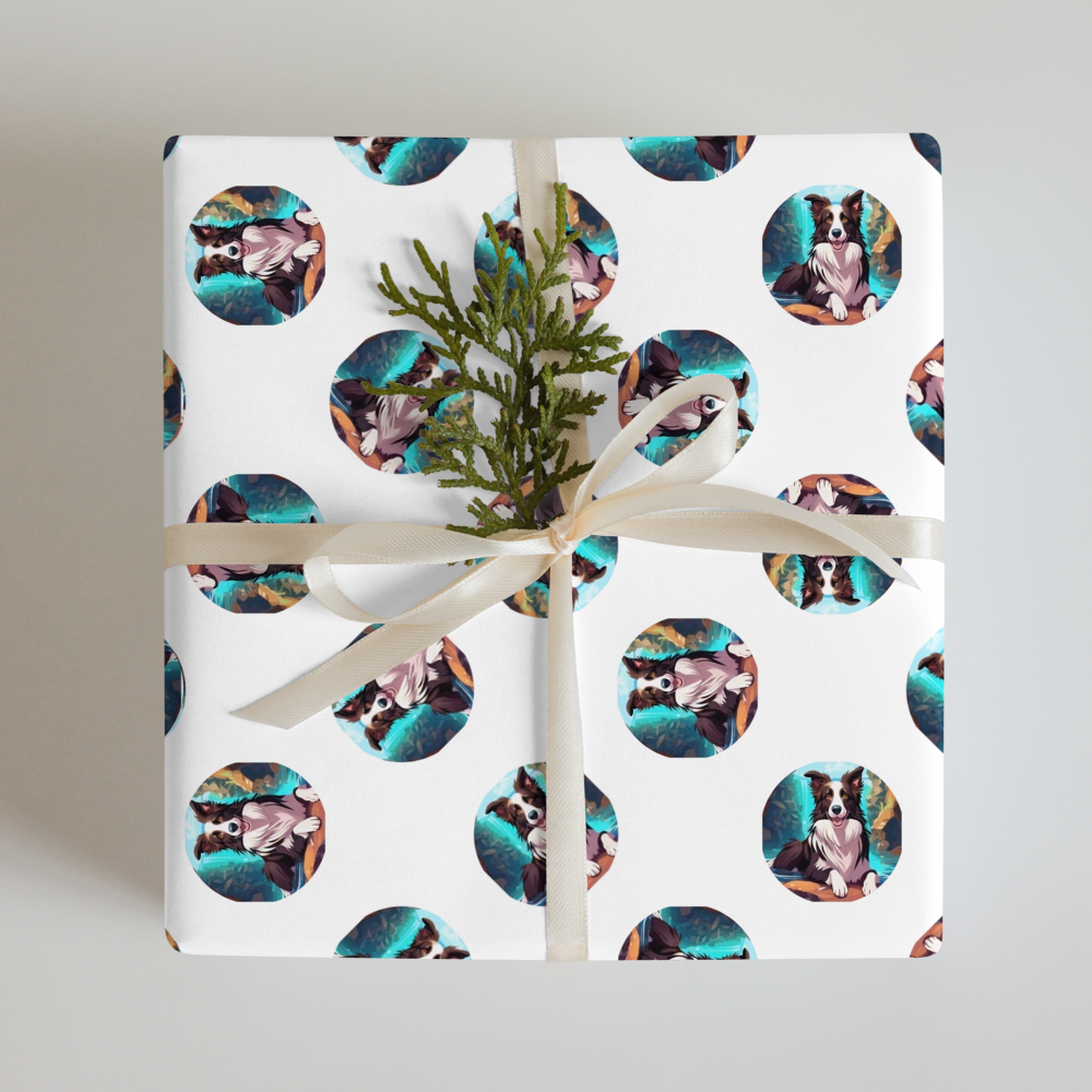 PugMug Custom Border Collie Wrapping Paper