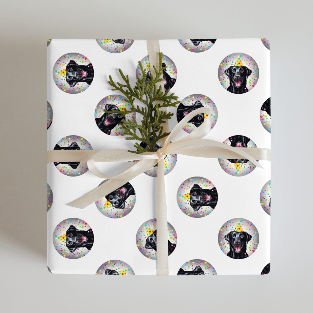PugMug Custom Black Labrador Retriever Wrapping Paper