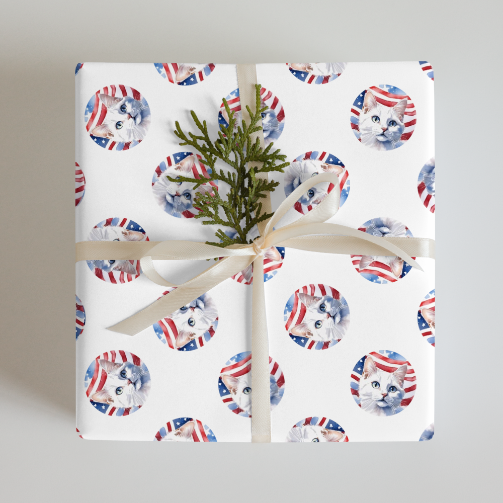 PugMug Custom White Companion Cat Wrapping Paper
